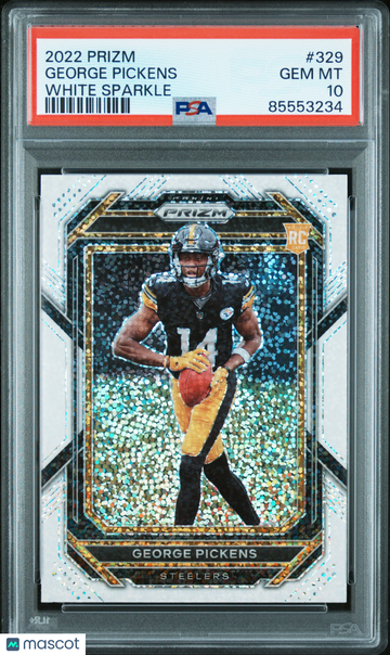 2022 Panini Prizm George Pickens #329 White Sparkle PSA 10