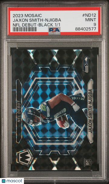 2023 Panini Mosaic NFL Debut Jaxon Smith-Njigba #ND12 Black /1 PSA 9