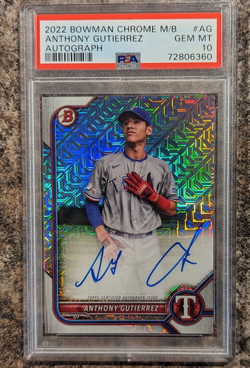 2022 Bowman Chrome Anthony Gutierrez Mega Box Auto PSA 10