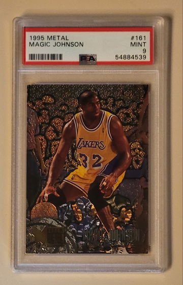 1995 FLEER METAL #161 MAGIC JOHNSON PSA 9 MINT