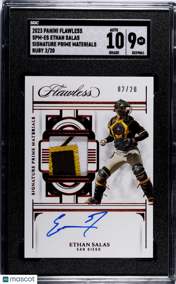 2023 Panini Flawless Ethan Salas #SPM-ES SIG. Prime Mat. Ruby SGC 9 Auto 10