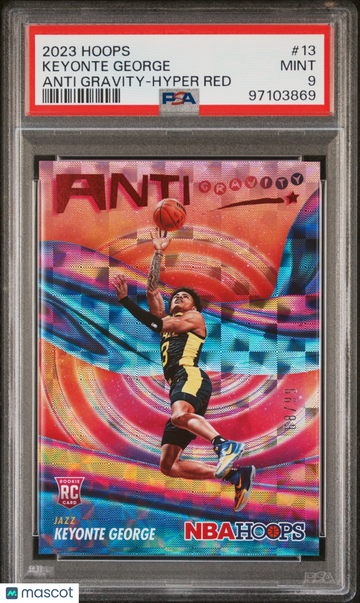 2023 Panini NBA Hoops Anti Gravity Keyonte George #13 Anti Gravity Hyper Red PSA 9