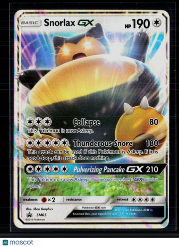 Pokemon 2017 Sun & Moon Snorlax GX #SM05