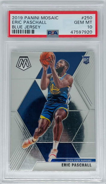 Eric Paschal 2019-20 Panini Mosaic RC Rookie Blue Jersey Variation SP PSA 10 POP 61