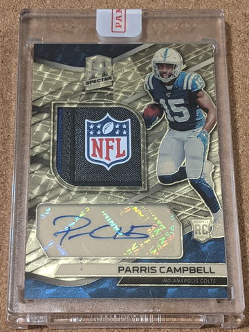 2019 SPECTRA 🏈 PARRIS CAMPBELL GOLD NFL SHIELD LOGO ROOKIE AUTO 1/1 COLTS RC 🔥