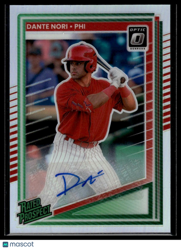 2025 Donruss Dante Nori #190 Rated Prospects Optic Signatures AU