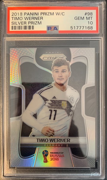 Timo Werner #98 2018 Panini World Cup Silver Prizm - PSA 10 Pop 48