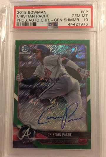 Cristian Pache Chrome 2018 Bowman Green Shimmer Auto PSA 10