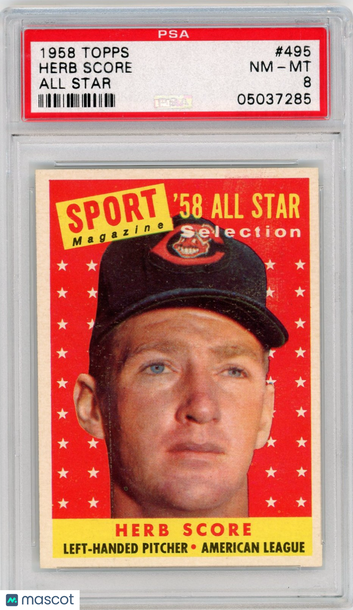 1958 Topps Herb Score #495 All Star PSA 8