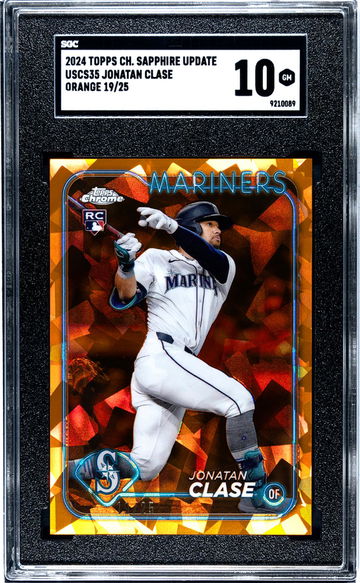 2024 Topps Chrome Sapphire Orange Jonatan Clase #USCS35 RC /25 SGC 10