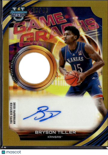 2026 Bowman University Best Basketball Game Graphs Bryson Tiller #GG-BT Gold /50 Game-Worn Memorabilia