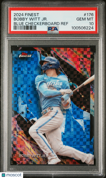 2024 Topps Finest Bobby Witt JR. #176 Blue Checkerboard Ref PSA 10