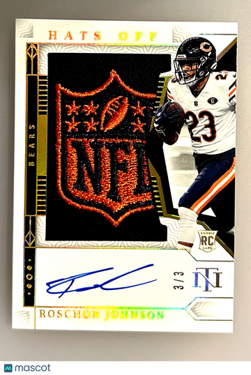 2023 Panini National Treasures Roschon Johnson #26 Patch Parallel/Variety Rookie Memorabilia Insert Panini Authentic