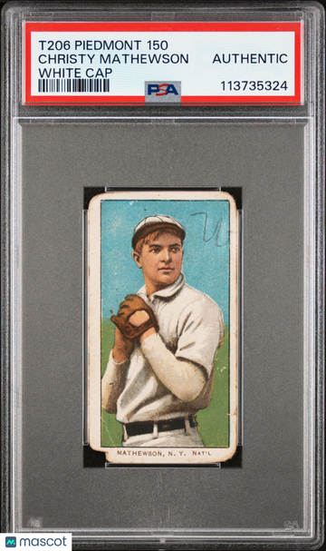 1909-11 T206 Piedmont 150 Christy Mathewson White Cap PSA A