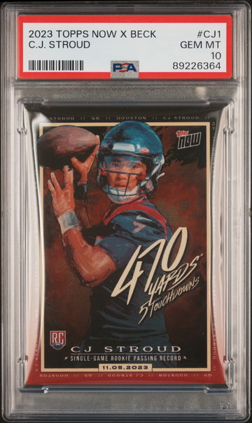2023 TOPPS NOW X TYSON BECK C.J. STROUD #CJ1 RC ROOKIE PSA 10