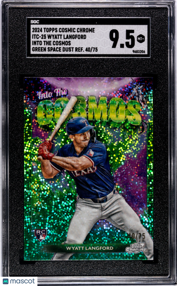 2024 Topps Cosmic Chrome Wyatt Langford #ITC-25 Into The Cosmos Green Space Dust Refractor SGC 9.5