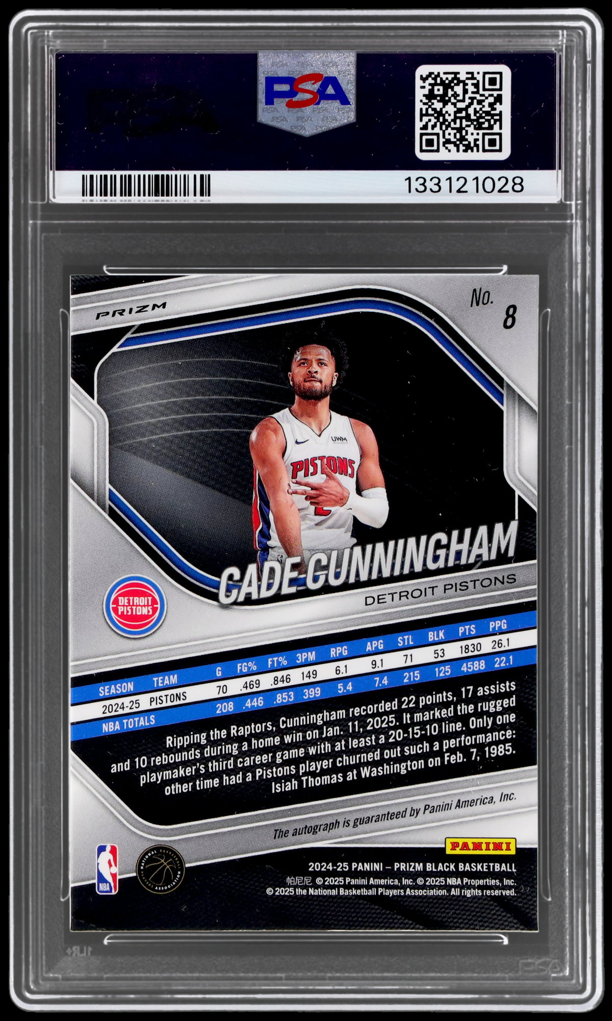 2024 Panini Prizm Black Cade Cunningham Autograph PSA 10 | MySlabs