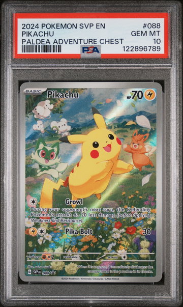 2024 Pokemon Scarlet and Violet Black Star Promo Paldea Adventure Chest Pikachu #88 PSA 10