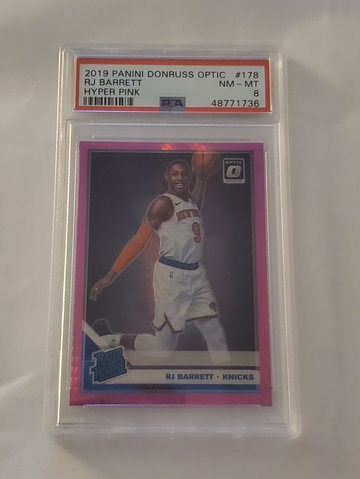 RJ Barrett 2019 Optic Hyper Pink PSA 8