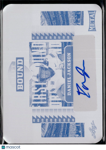 Daniel Jackson 2025 Leaf Metal Football Draft Bound Printing Plate Auto Cyan Printing Plate /1 Minnesota Golden Gophers
