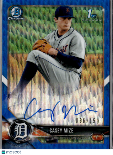 2018 Bowman Chrome Casey Mize #CDA-CM Blue Refractor /150