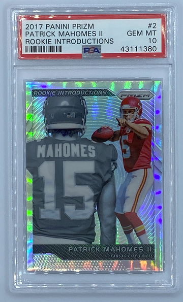 2017 Panini Prizm Patrick Mahomes Rookie Introductions PSA 10