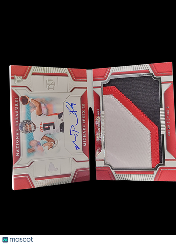 2024 Panini National Treasures Michael Penix Jr. #RJPS-MPJ /99 Rookie Jumbo Prime Signatures Patch RC