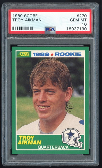 1989 Score TROY AIKMAN #270 Rookie Card RC - PSA 10