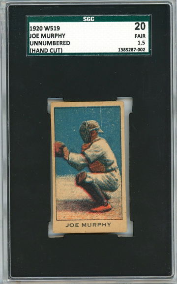 1920 W519 Joe Murphy Unnumbered (Hand Cut) SGC 1.5 P1372