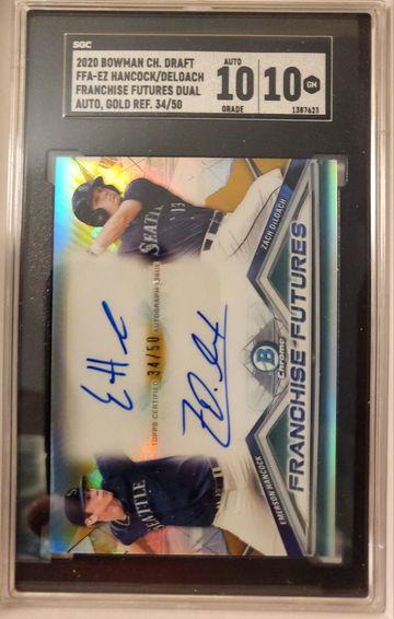 Emerson Hancock + Zach DeLoach 2020 Bowman Franchise Futures Gold /50 SGC 10/10