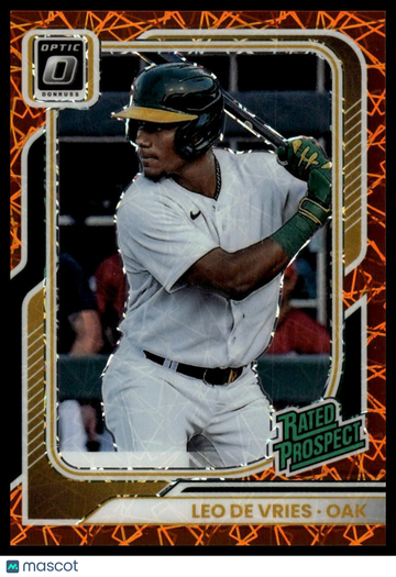 2026 Donruss Leo De Vries #129 Optic Orange Velocity
