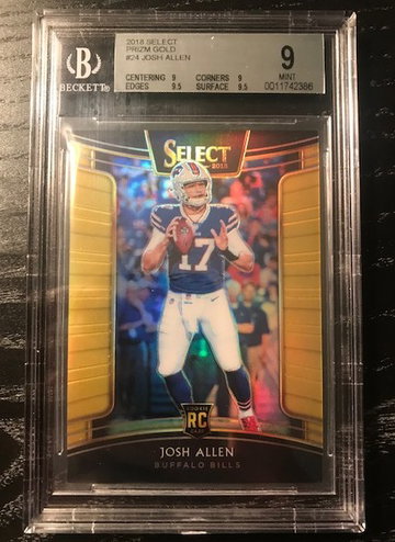 Josh Allen 2018 select gold rookie /10 bgs 9