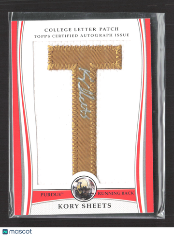 2009 Topps College Letter Patch Kory Sheets #LAP-KS /175 College Letter Patch