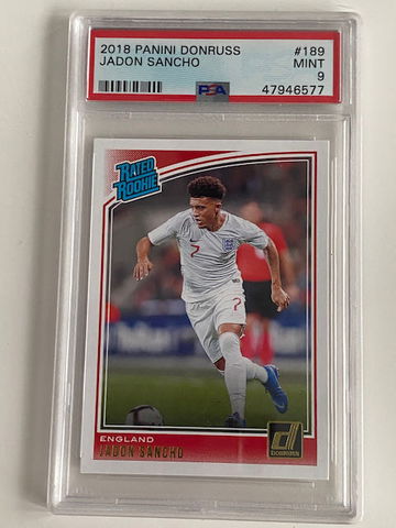 2018 Panini Donruss Rated Rookies Jadon Sancho #189 PSA 9 MINT Rookie RC