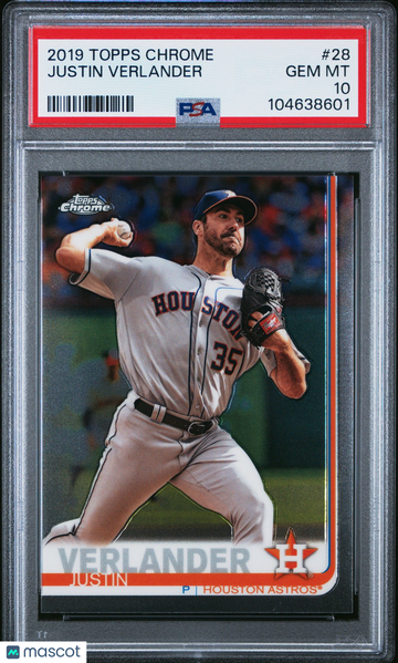 2019 Topps Chrome Justin Verlander #28 PSA10 Sick Card PSA 10