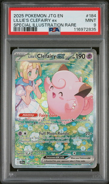 2025 Pokemon Scarlet and Violet Journey Together Special Illustration Rare Lillie's Clefairy Ex #184 PSA 9
