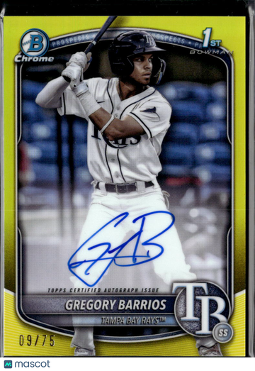 2025 Topps Bowman Chrome Gregory Barrios #CPA-GB Yellow Refractor /75 1st Bowman