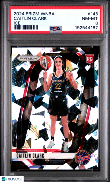 2024 Panini Prizm WNBA Caitlin Clark #145 Ice Short Print Nicely Centered Mint Parallel/Variety Rookie Base Set Insert L