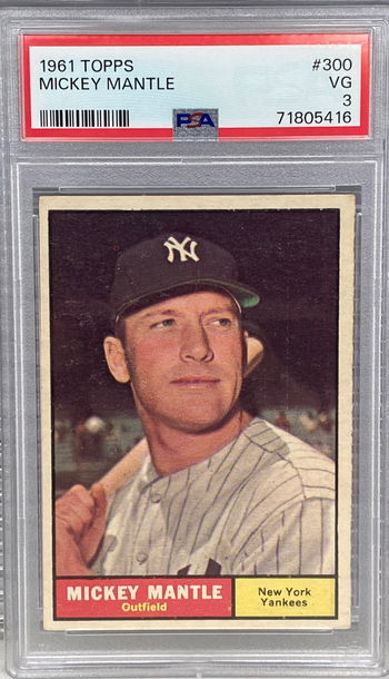 1961 Topps Mickey Mantle PSA 3
