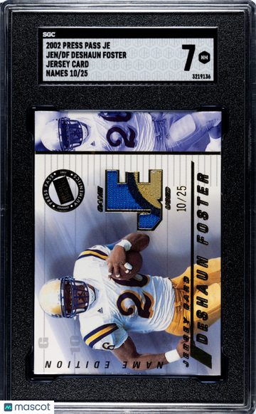 2002 Press Pass Je Deshaun Foster #JEN/DF Jersey Card Names SGC 7