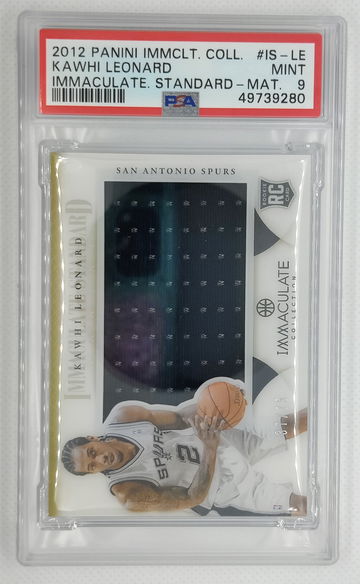 KAWHI LEONARD 2012 Panini Immaculate Collection Immaculate Standard Materials Rookie RC Jumbo Jersey 37/75 - PSA MINT 9