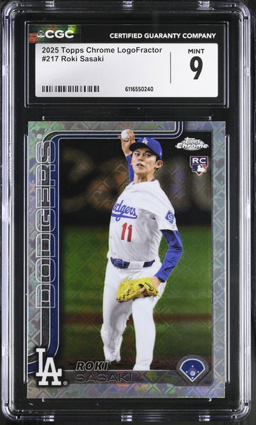 2025 Topps Chrome #217 Roki Sasaki LogoFractor CGC 9