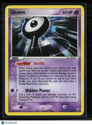 2005 EX Unseen Forces Unown Rare #L/28
