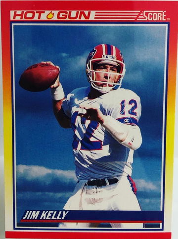 Vintage 1990 Score NFL - Jim Kelly Hot Gun #318 Buffalo Bills - Near Mint / Mint