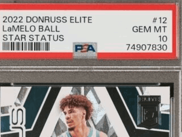 Graded 2022 Panini Donruss Elite LaMelo Ball #12 PSA 10 Charlotte Hornets Trading Card
