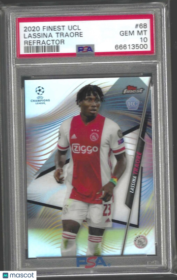 2020 Topps Finest UEFA Champions League Lassina Traore #68 Refractor PSA 10