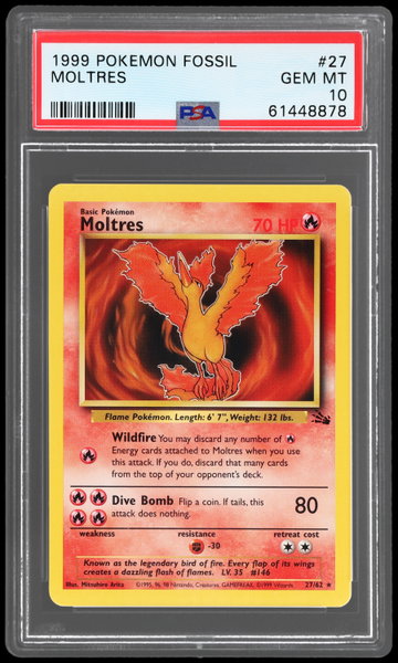 1999 Pokemon Fossil Moltres PSA 10