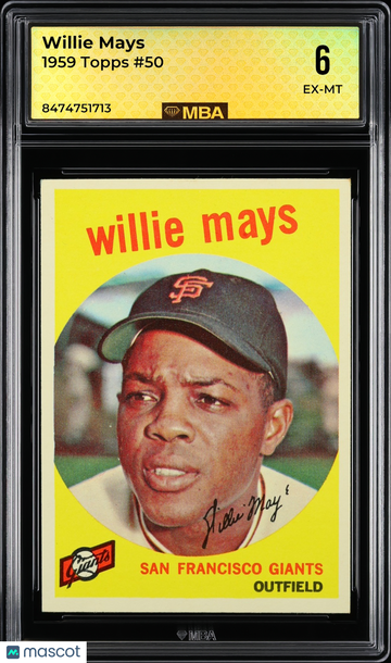 1959 Topps Willie Mays #50 MBA 6