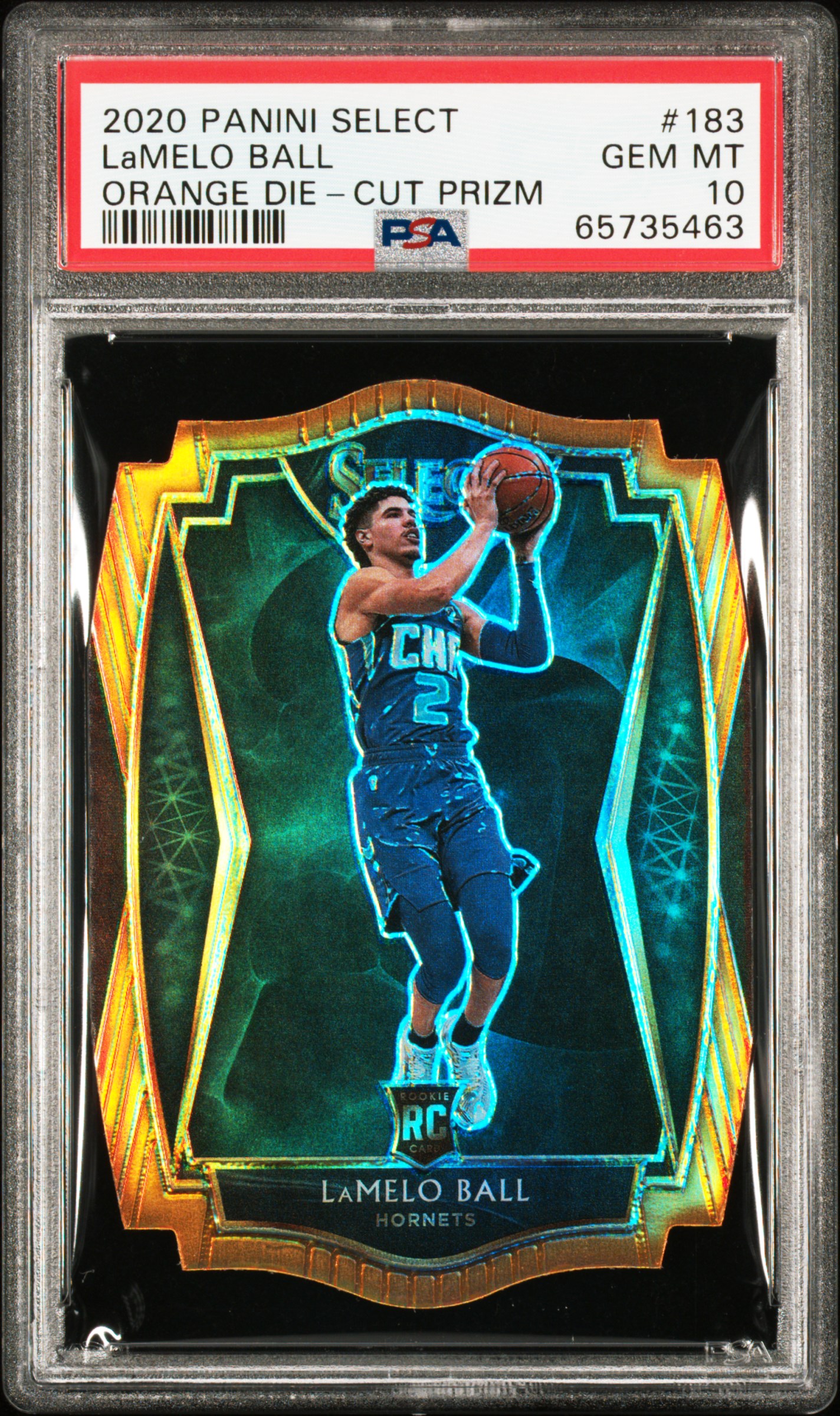 PSA 10 2020 Panini Select Lamelo Ball Orange Die-Cut Prizm #183