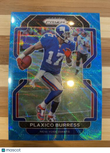 2021 Panini Prizm Plaxico Burress Blue Wave Prizm /199 New York Giants Legend